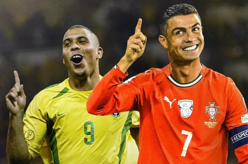Ronaldo from Brazil 'mocking' Ronaldo from Portugal!