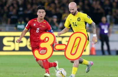 Southeast Asian media reacts strongly as Vietnam's national team is set to win 3-0 against Malaysia.