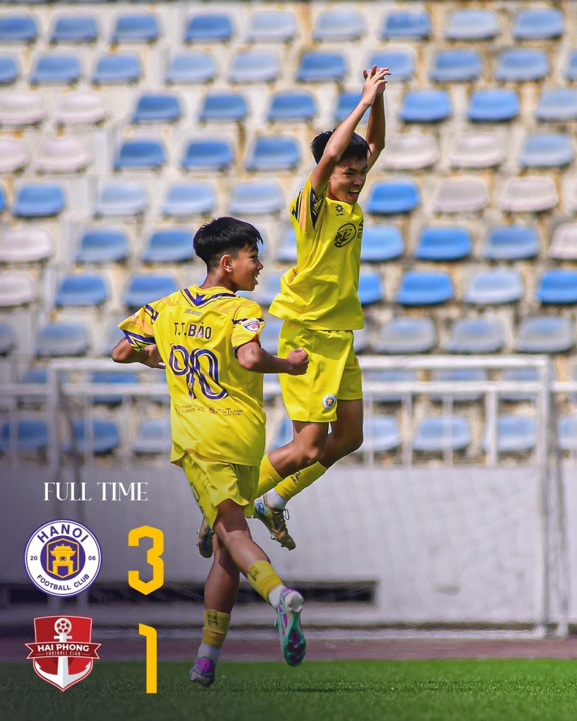 U14 Hà Nội đang có phong độ ấn tượng tại giải đấu. (Ảnh: Trung tâm đào tạo bóng đá trẻ Hà Nội)