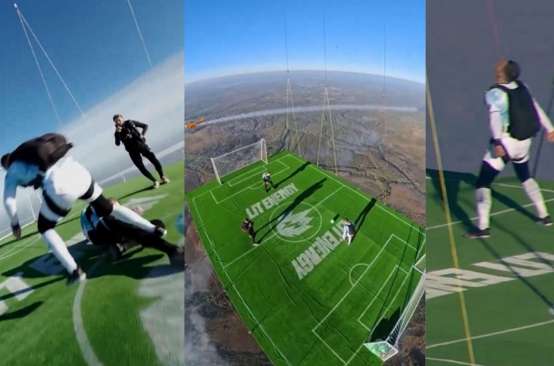 Russian athlete sets a record playing football at an altitude of 1800 meters, celebrating with a &#39;siuuu&#39; like Ronaldo