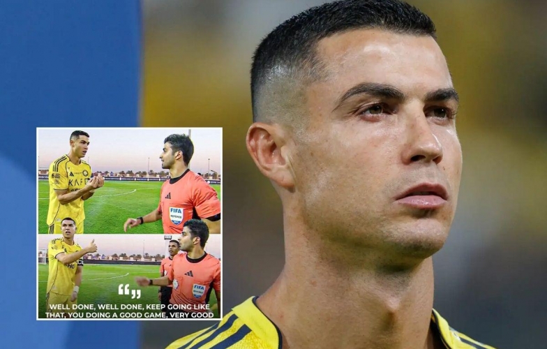 Not only scoring goals, Ronaldo’s unusual reaction draws the referee’s attention