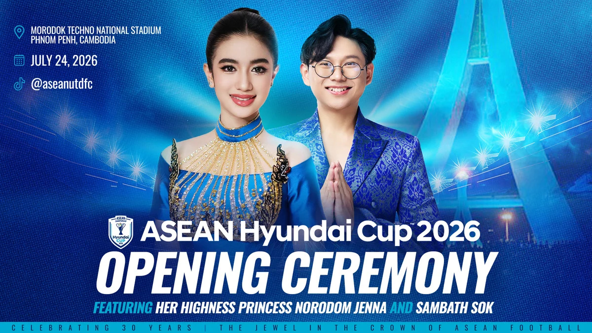Công chúa Norodom Jenna và ca sĩ Sambath Sok biểu diễn tại lễ khai mạc ASEAN Hyundai Cup 2026 - Ảnh 1.