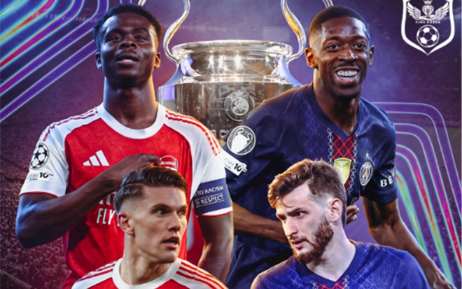 Trận chung kết Champions League giữa Arsenal và PSG đá vào khung giờ đẹp, fan Việt hết lo thức khuya