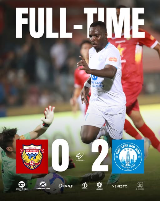 Nam Định đánh bại Hà Tĩnh 2-0 trên sân khách ở vòng 17 V-League