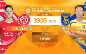 Live streaming link for the football match The Cong Viettel vs Bac Ninh at 19:15 today, national cup quarter-finals