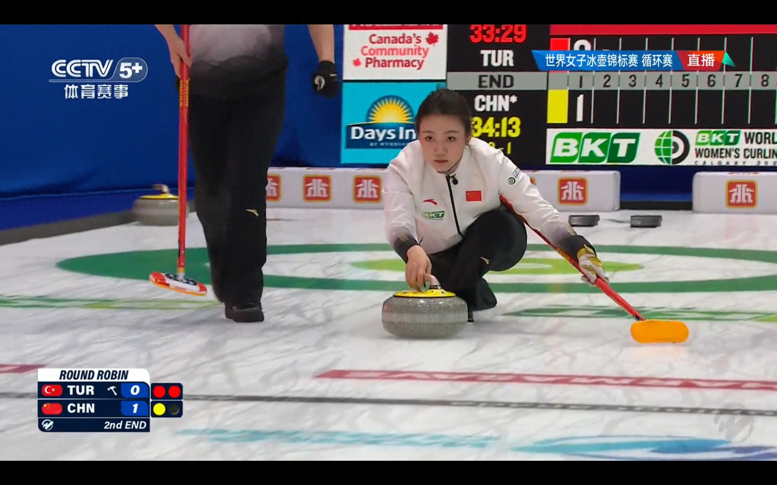 Live broadcast of the Women's Curling World Championship: China vs Turkey