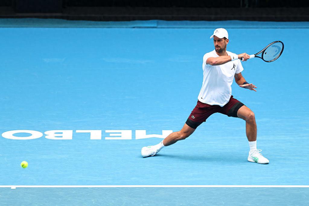 Djokovic showed signs of distress after only 12 minutes of training, raising concerns about his Australian Open prospects.
