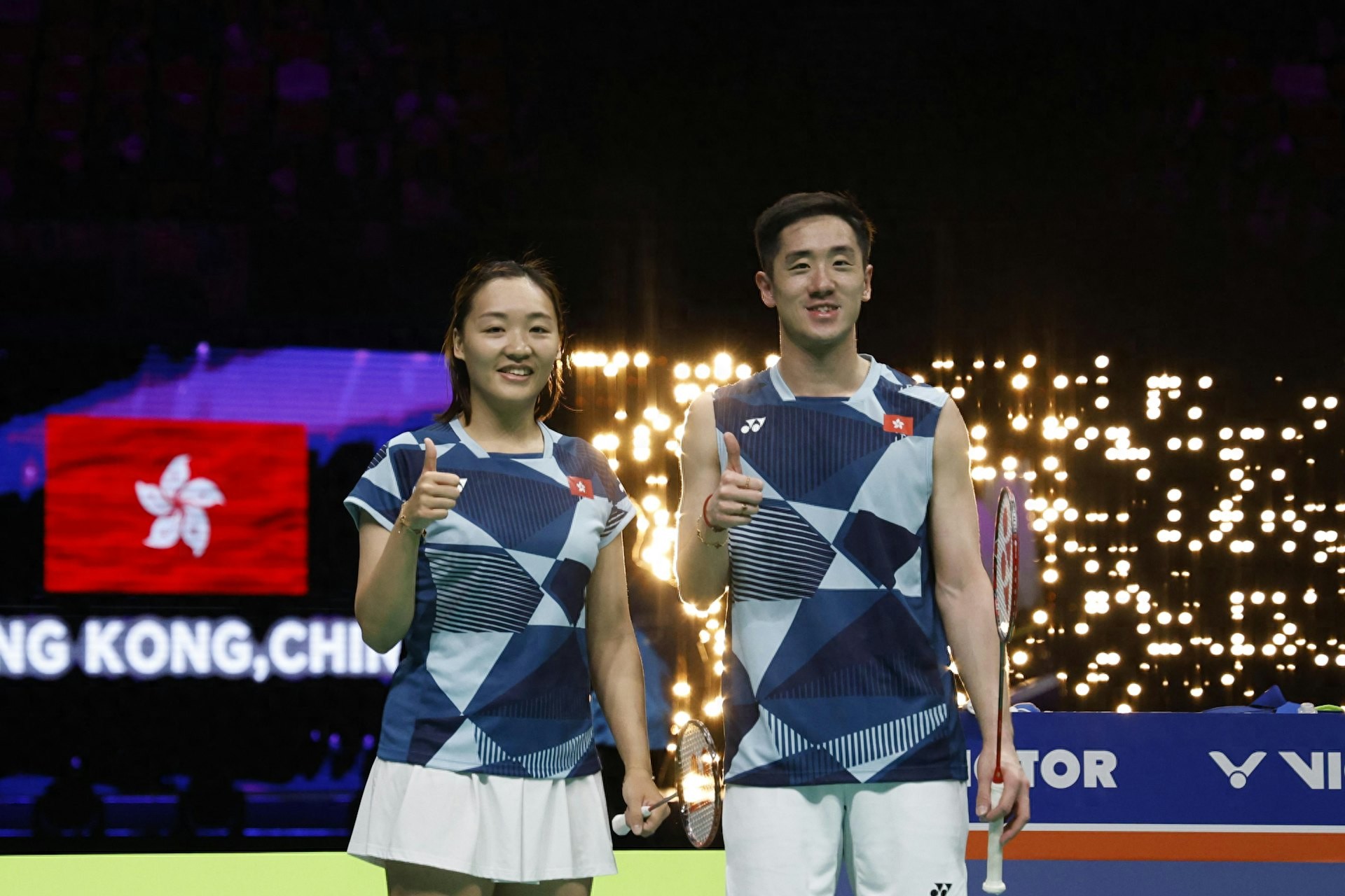 New Asian Championships mixed doubles champions Tang Chun Man/Xie Ying Xue reached the quarterfinals of the 2025 Thailand Open Badminton Championships