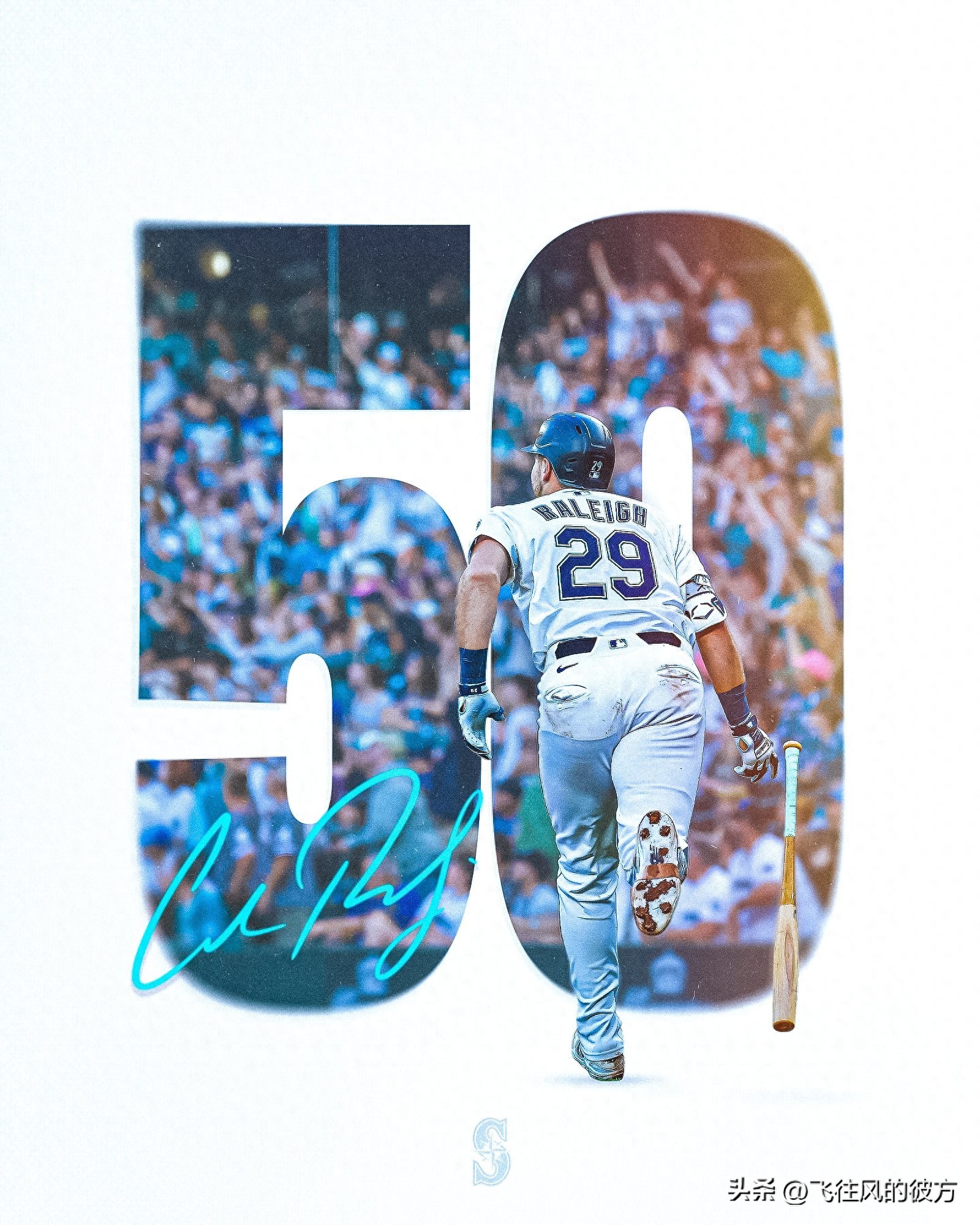 Cal Raleigh joins Ken Griffey Jr. as the second Seattle Mariner to hit 50 home runs.