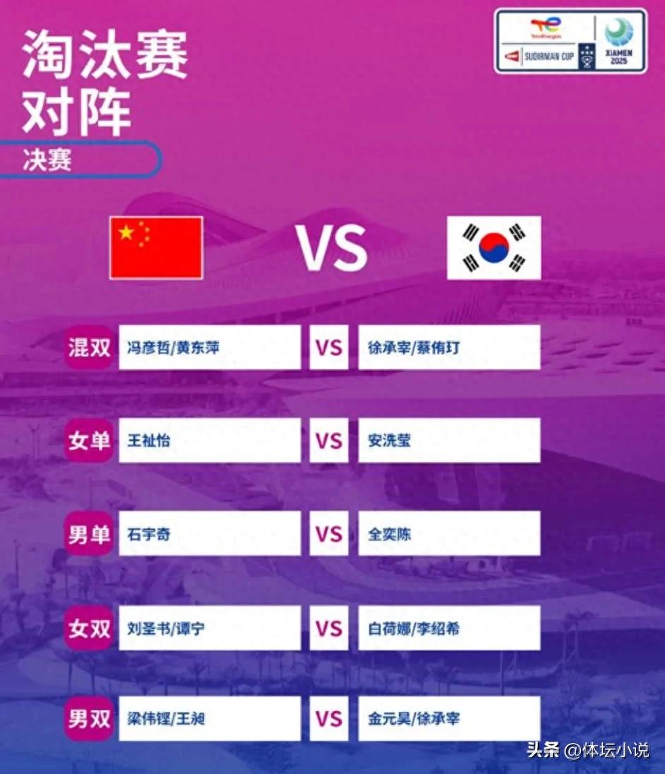 Sudirman Cup final: China vs. South Korea rushed to the 14th crown, starting at 14 o'clock, and the layout of the two sides was very peculiar