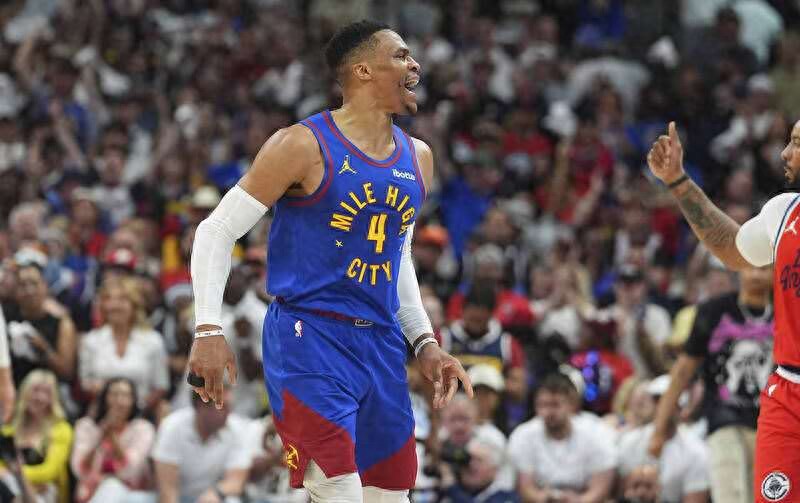 Westbrook set the first record in NBA history and will face his former club Thunder in the second round of the playoffs