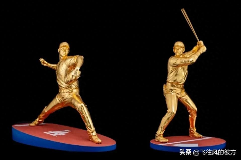 A life-sized golden statue of Shohei Ohtani in both pitching and batting poses will be exhibited on the 14th, with each statue priced at approximately 45 million yuan.
