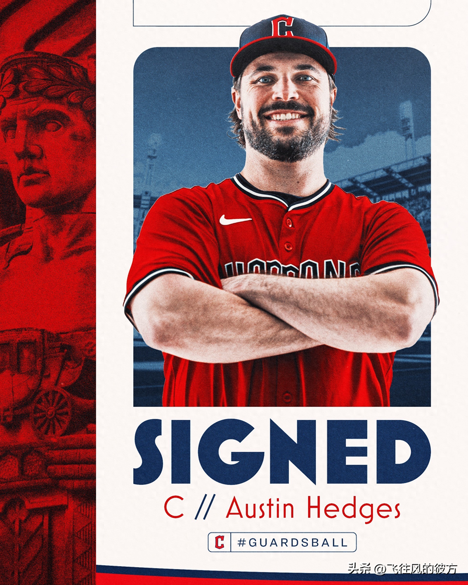 The Cleveland Guardians have extended a one-year contract with 33-year-old backup catcher Hedges.