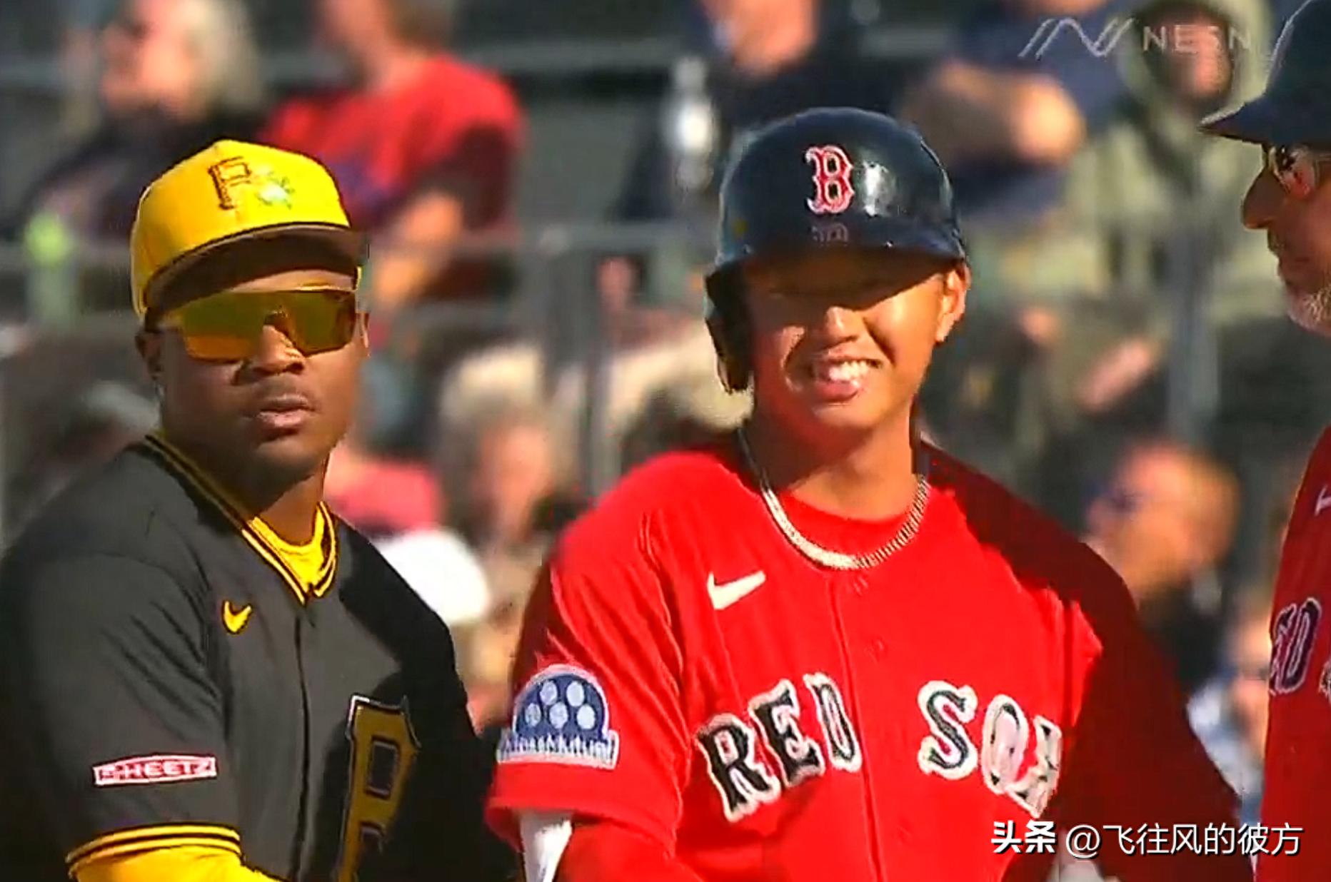Jung Jong-chul records his first spring training hit! Comes off the bench to reach base in two consecutive at-bats and drives in his first run.