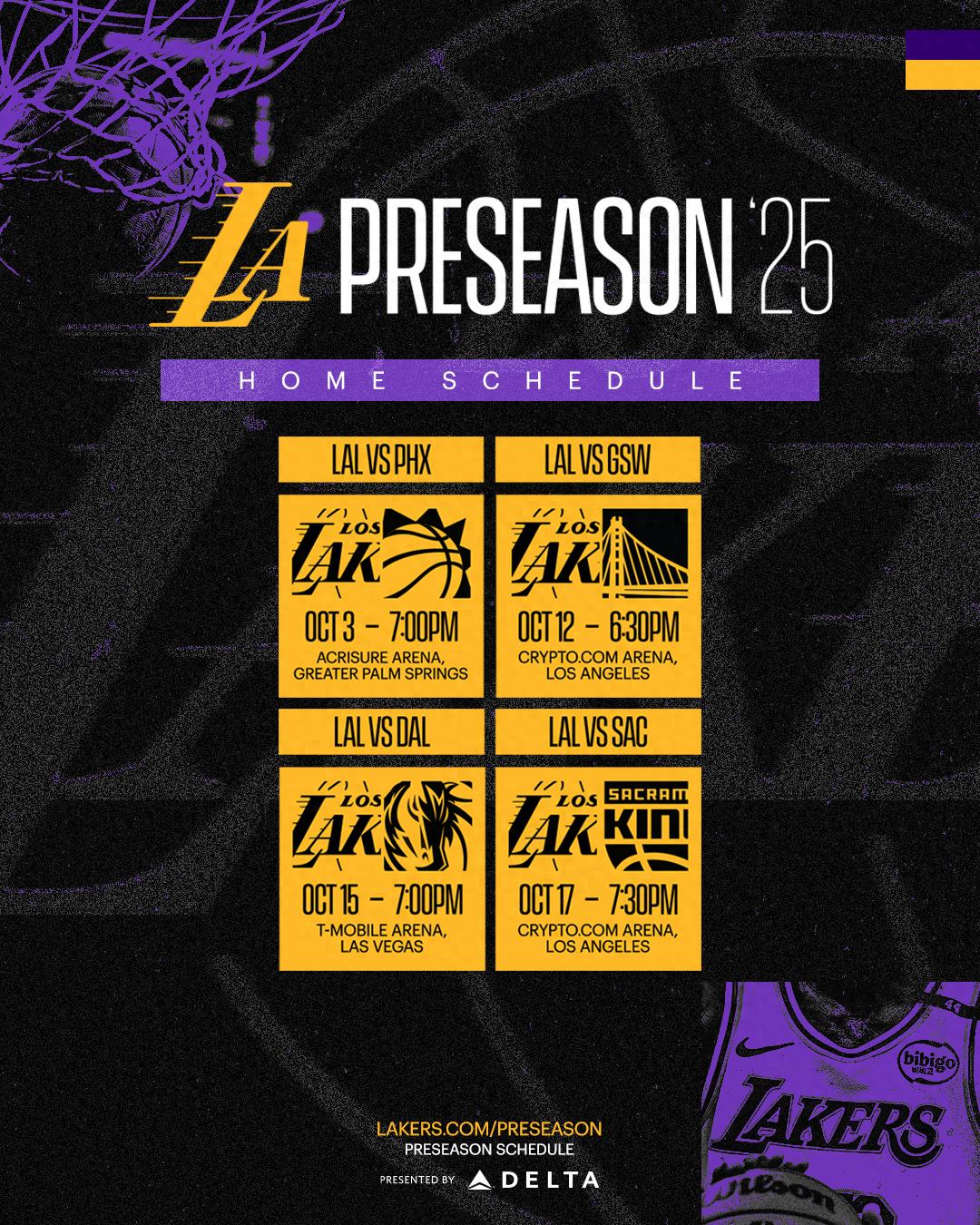 Lakers preseason designated home schedule: vs. Suns, Warriors, Mavericks, Kings vs. Flagg in focus
