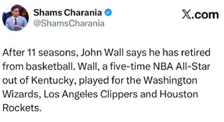 哇塞！沃爾正式告別NBA，宣佈退役了！