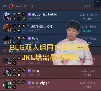 爆料指出,ON、Viper 和 T1 全隊在鬥魂競技場中娛樂互動,私下交情匪淺,JKL 期盼能奪冠