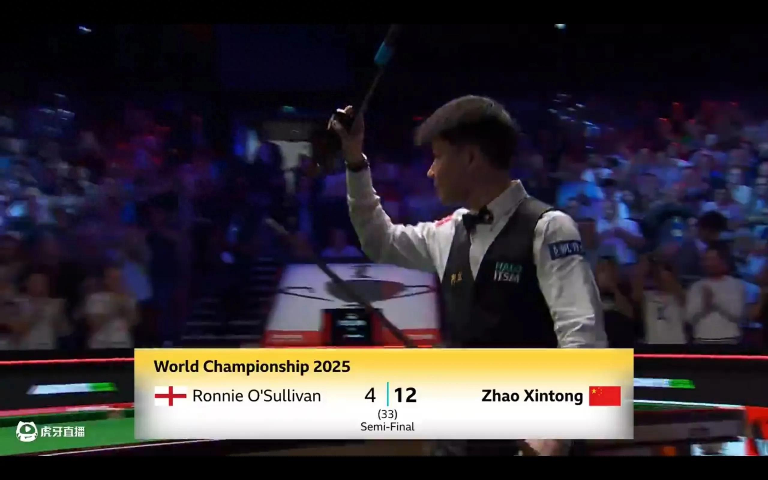 Snooker World Championship report Zhao Xintong 12-4 O'Sullivan with semi-final schedule