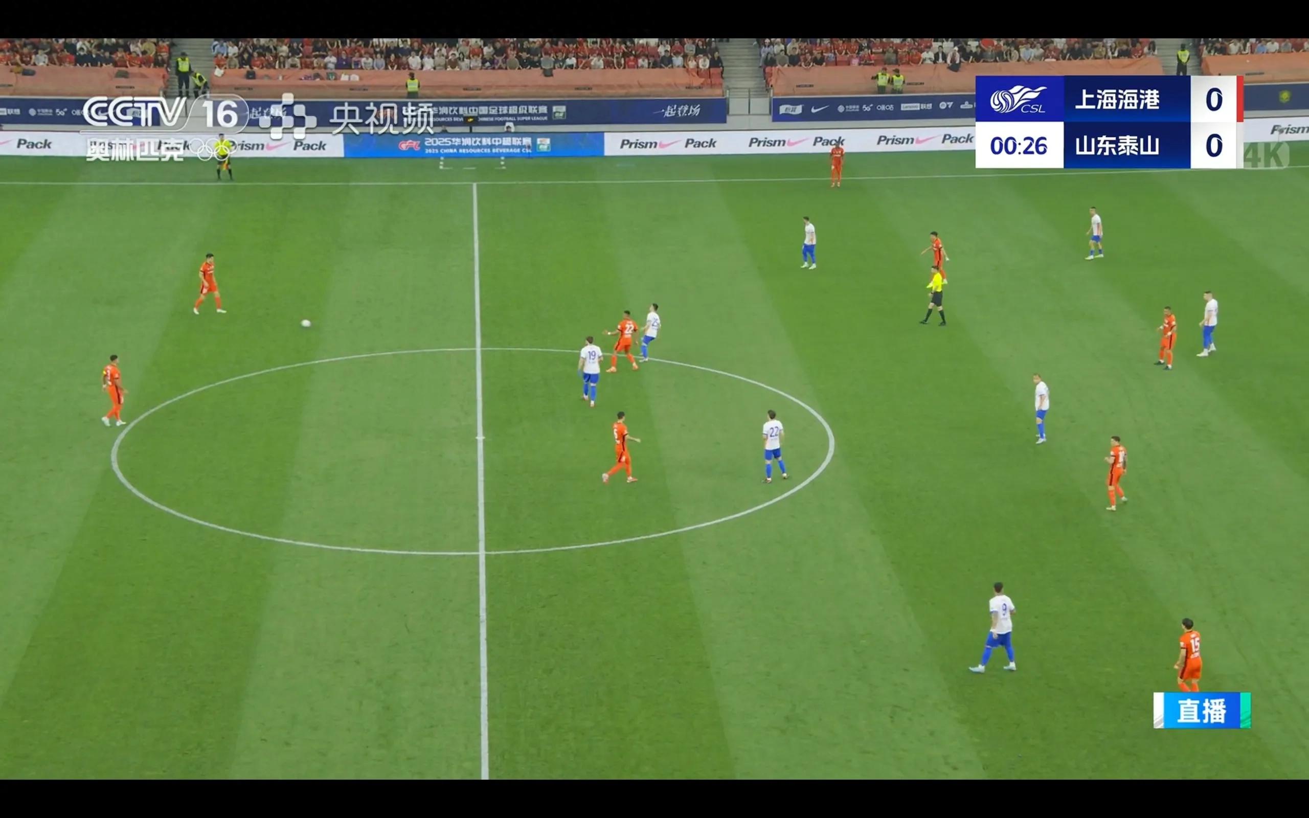 The Chinese Super League is being broadcast live Shanghai Port VS Shandong Taishan