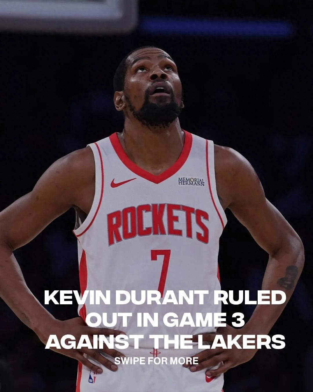 No more! Officially announcing withdrawal from the competition! Durant falls injured for the second time.