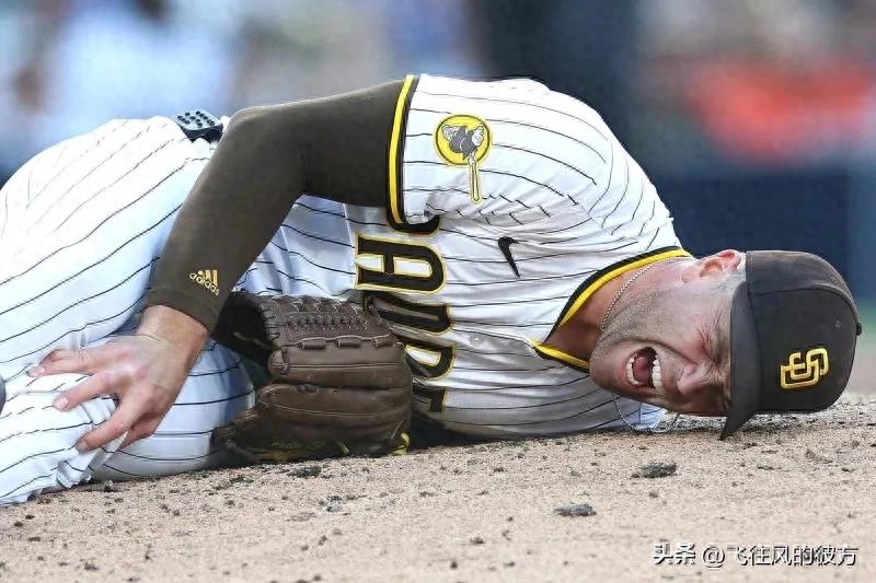 Adam from the Padres bullpen suffered a severe injury to his thigh, ending his season; he said, &#34;I felt something snap.&#34;