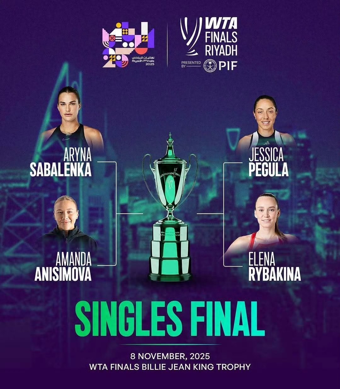 Is it a given that the China Open champion must win the season finale? Anisimova becomes the center of attention in Riyadh