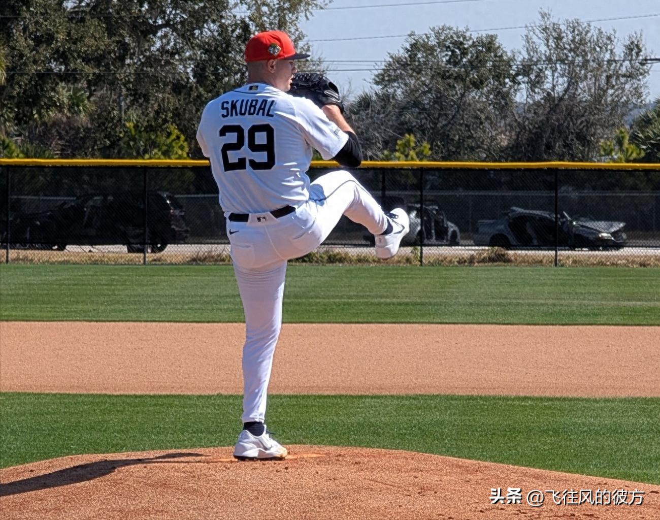 Tiger ace starter Skubal makes his spring training debut in live batting practice, hitters swinging and missing repeatedly.