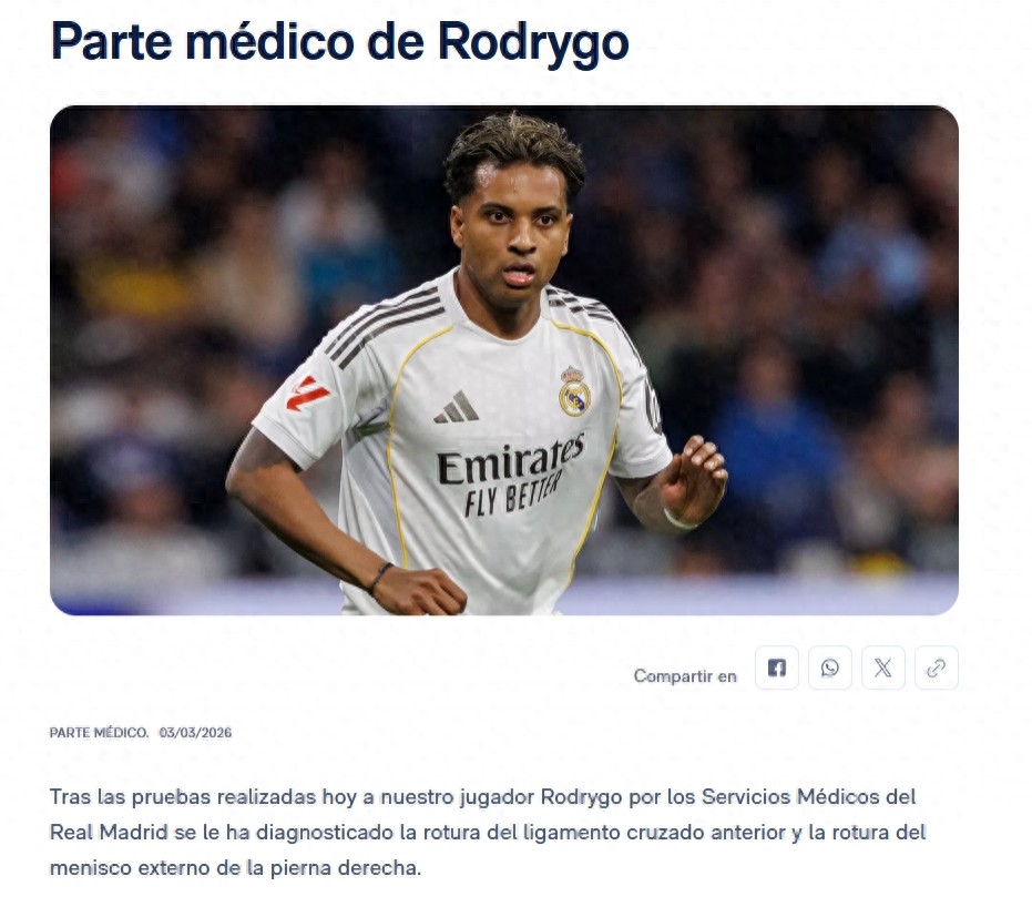 Manchester City's Champions League advancement boosted as nemesis Rodrygo ruled out for season and misses World Cup.