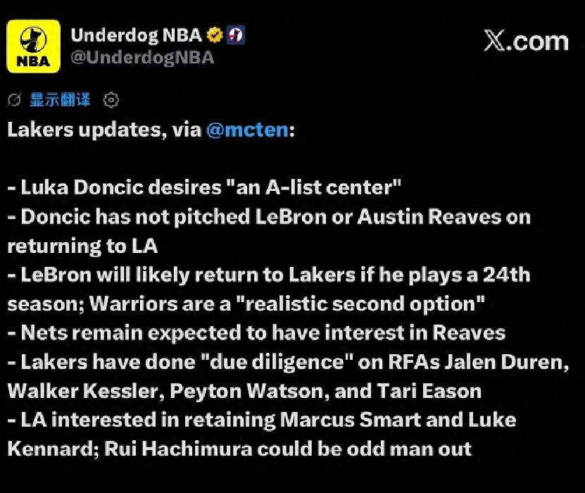 It's time to come clean! Doncic urges the Lakers to sign a top-tier max-contract center.