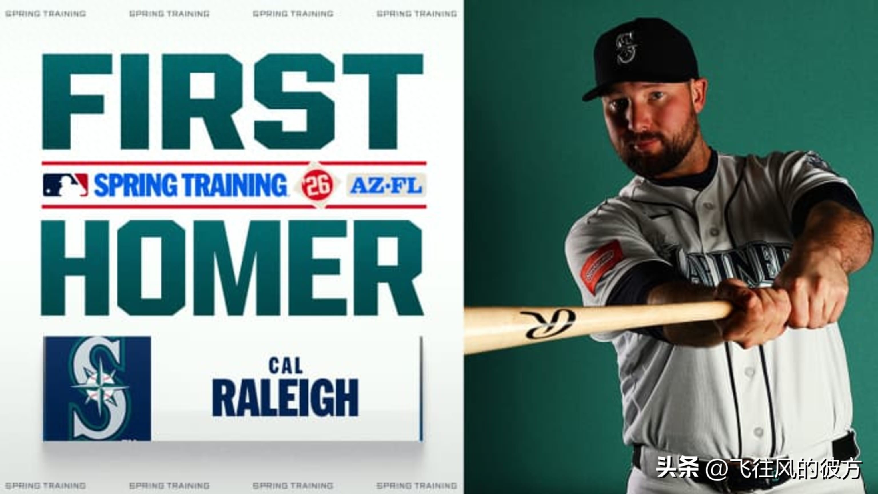 Classic pregame warm-up: Cal Raleigh smashes a 427-foot home run during spring training