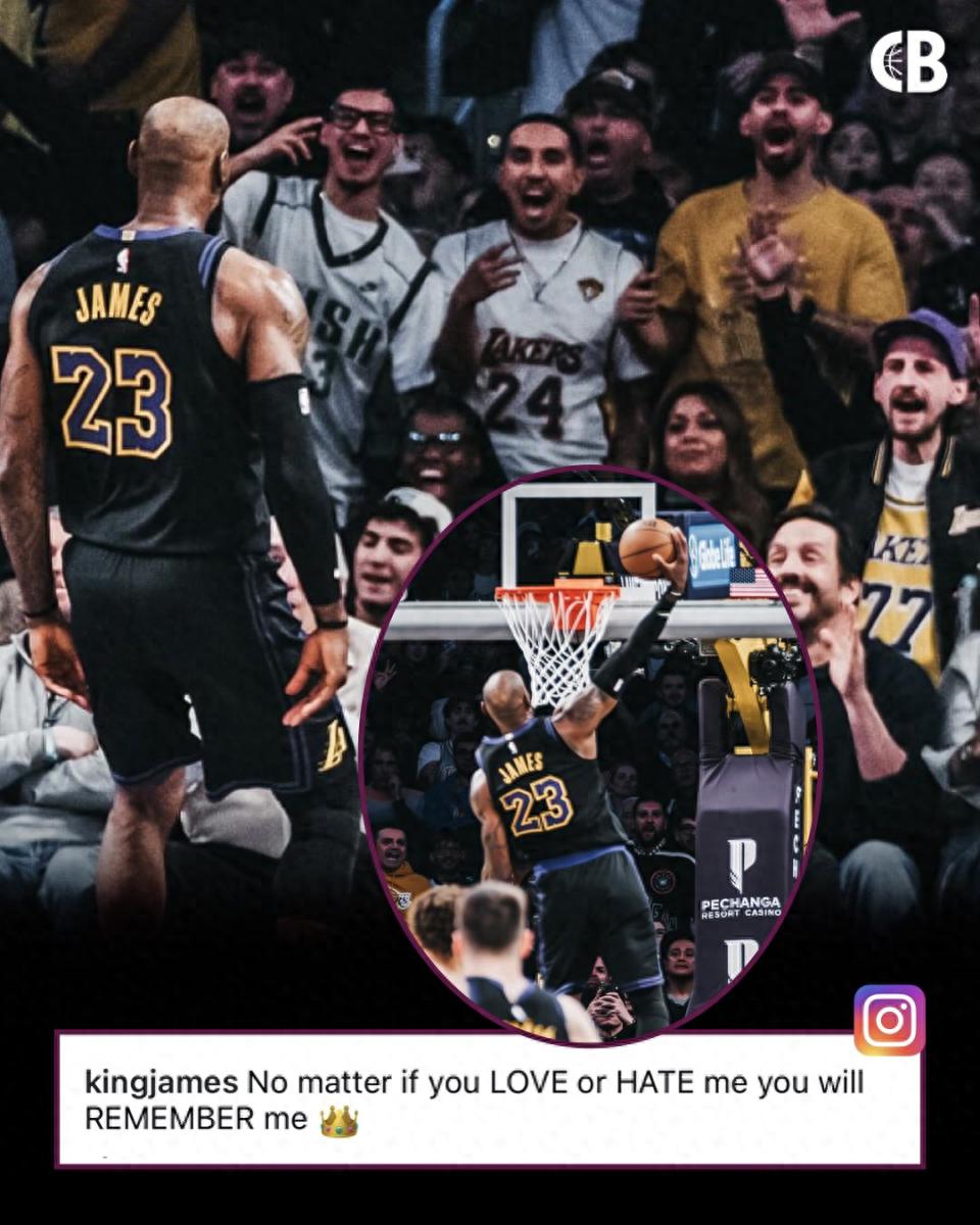 At 41 years old, LeBron James posted a photo with the message: whether you love me or hate me, you will remember me.