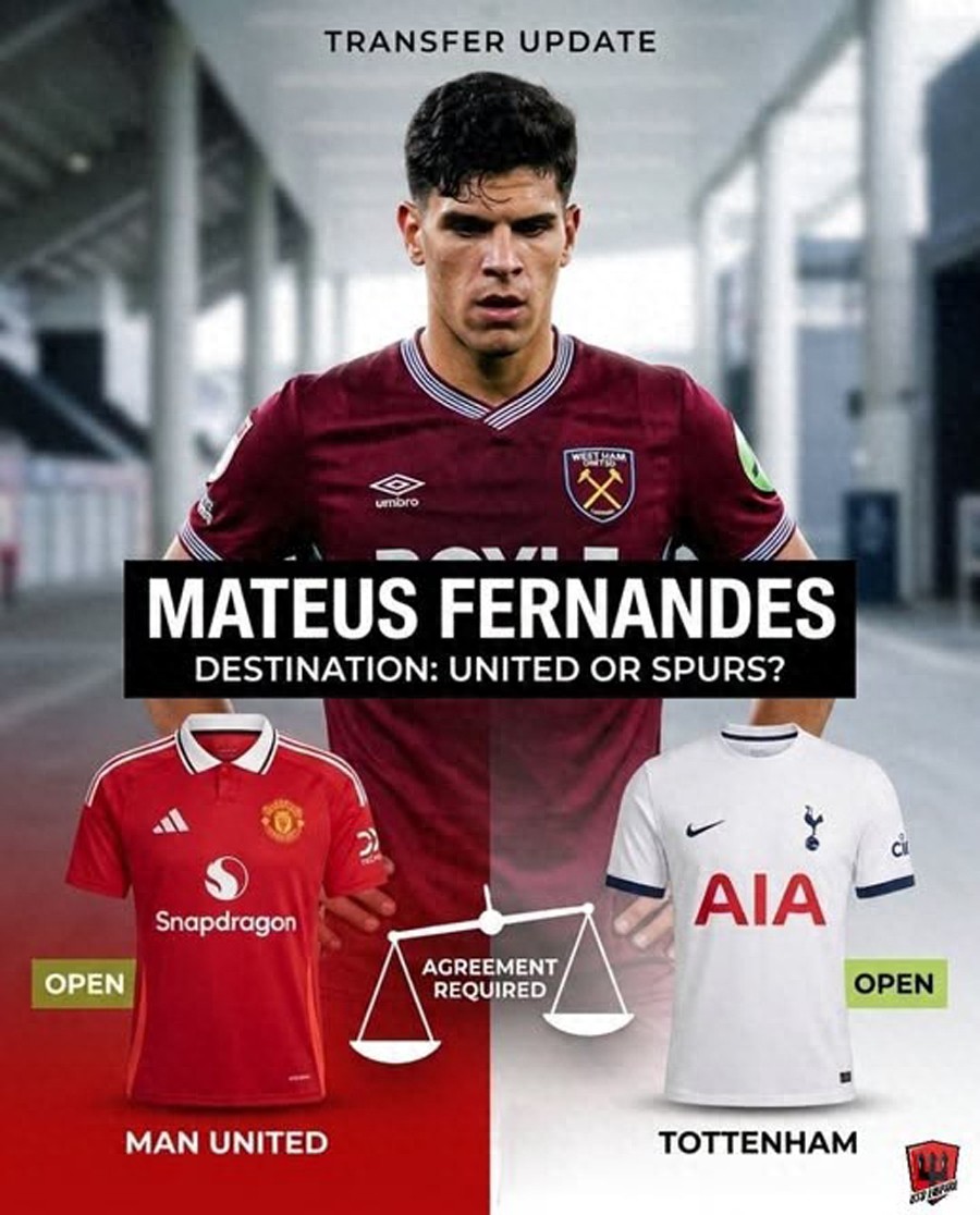 Manchester United may miss out on M. Fernandes if they refuse to pay £80 million; the player has not committed to only joining the Red Devils and is also open to moving to Tottenham.