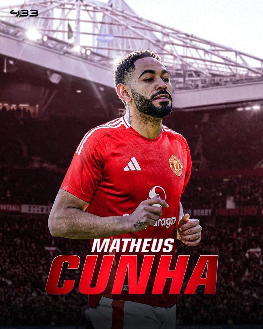 Manchester United officially announced the first signing of the 62.5 million summer window! Cunha has confirmed his plans to make his debut and has left Manchester to return to Brazil
