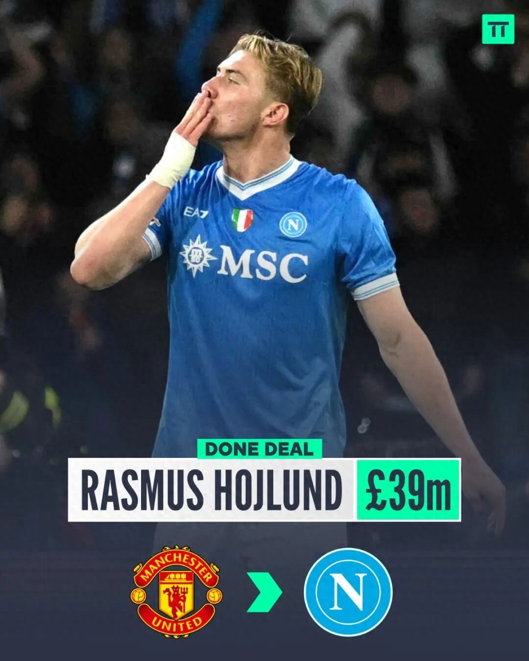 Manchester United officially announced Hojlund's departure for 44 million, launching a 100 million sales plan! A 40-year-old veteran's renewal is confirmed