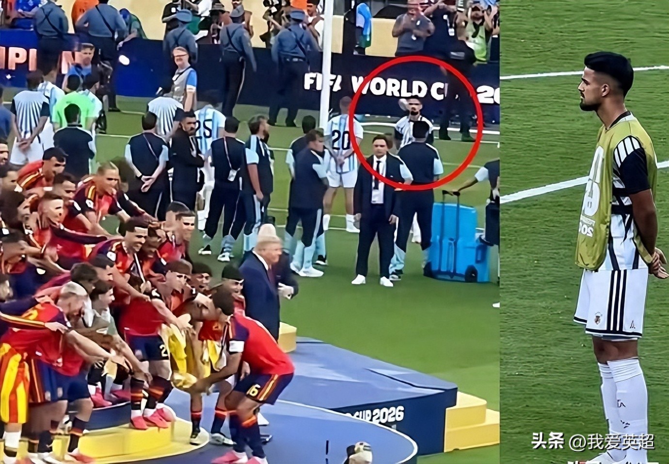 When Spain lifted the trophy, only one Argentine player didn't turn his back. The 25-year-old striker was praised: his grace surpassed the entire team.