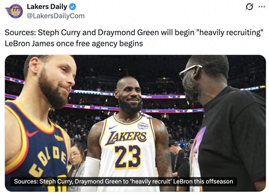 US media reports: Warriors to pursue free agent LeBron James this summer! Willing to give up Butler