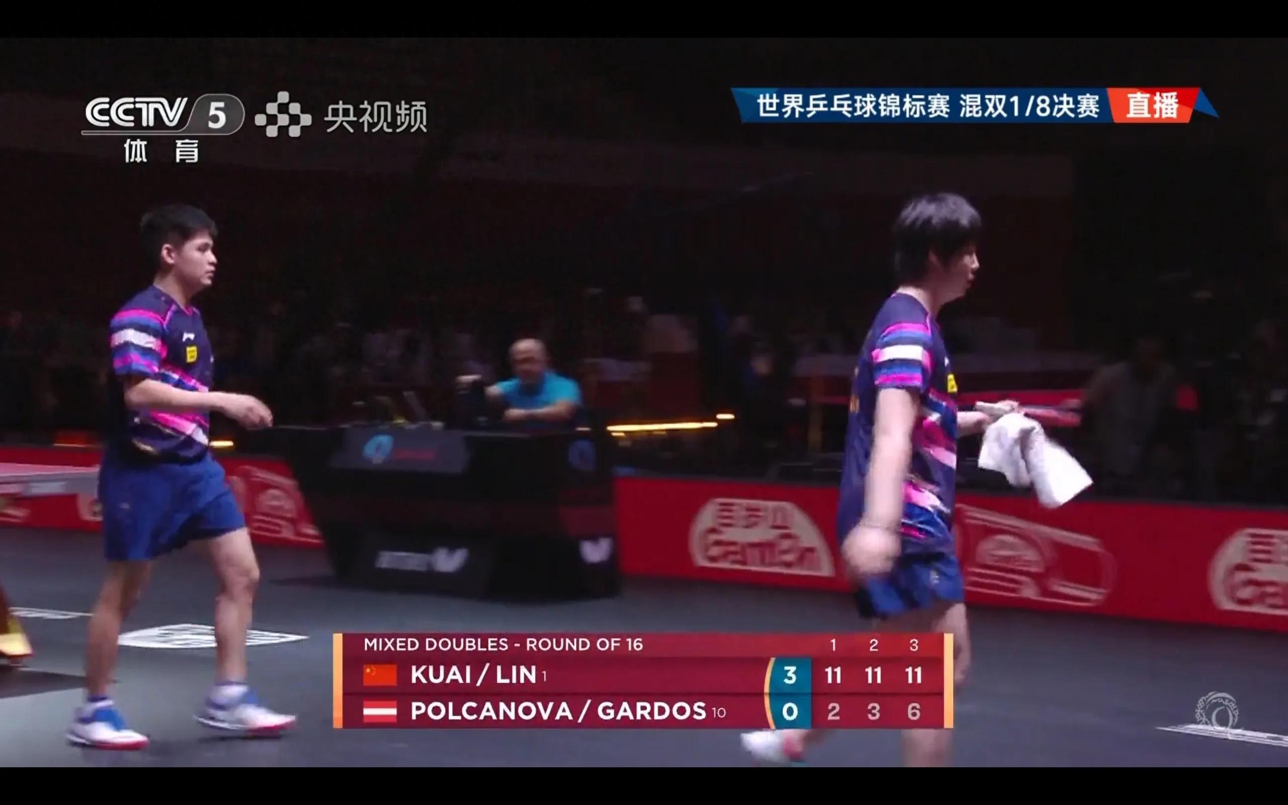 The latest report of the Doha World Table Tennis Championships Lin Shidong/Kuo Man swept the opponent to advance to the quarterfinals with today's 5.20 schedule