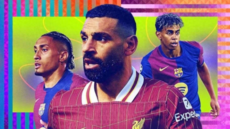 ESPN rated the 2024-25 season's wingers: Salah is No. 1, Dembele is only No. 5 and Messi is No. 8