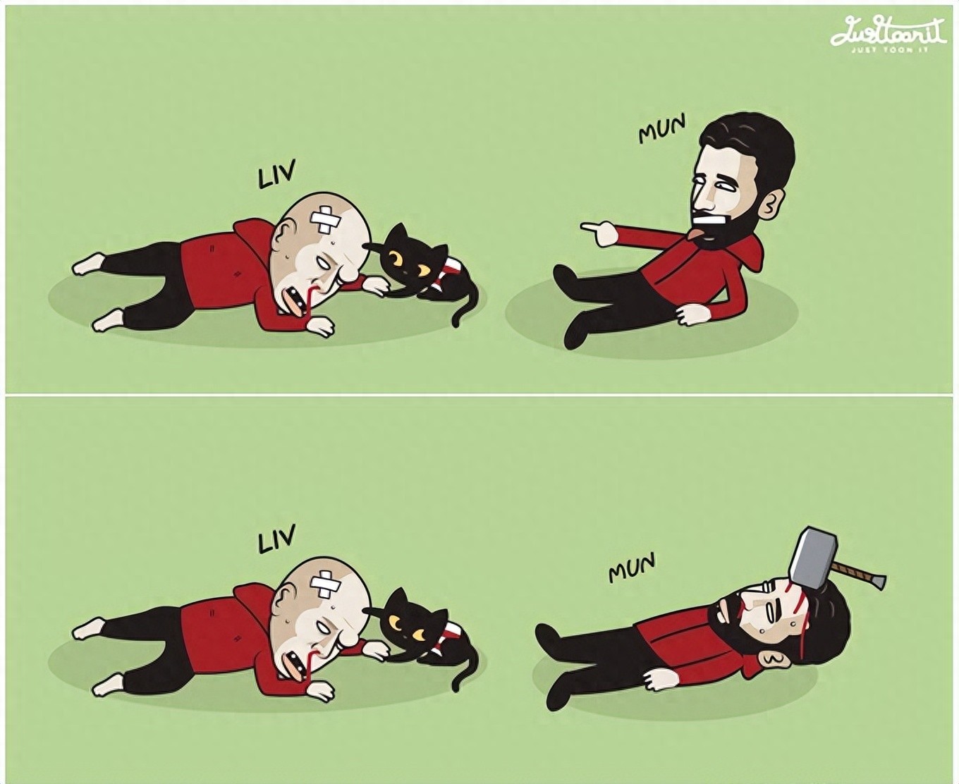 英超雙紅成為難兄難弟?曼聯與利物浦皆以1-1握手言和,近5輪各僅1勝,積分同為22分