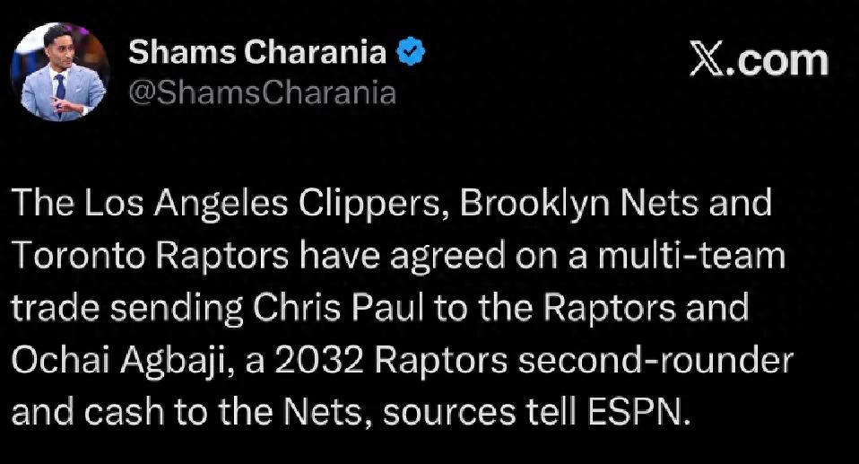 Breaking news! Hello, Paul! A major three-team trade has been officially completed.