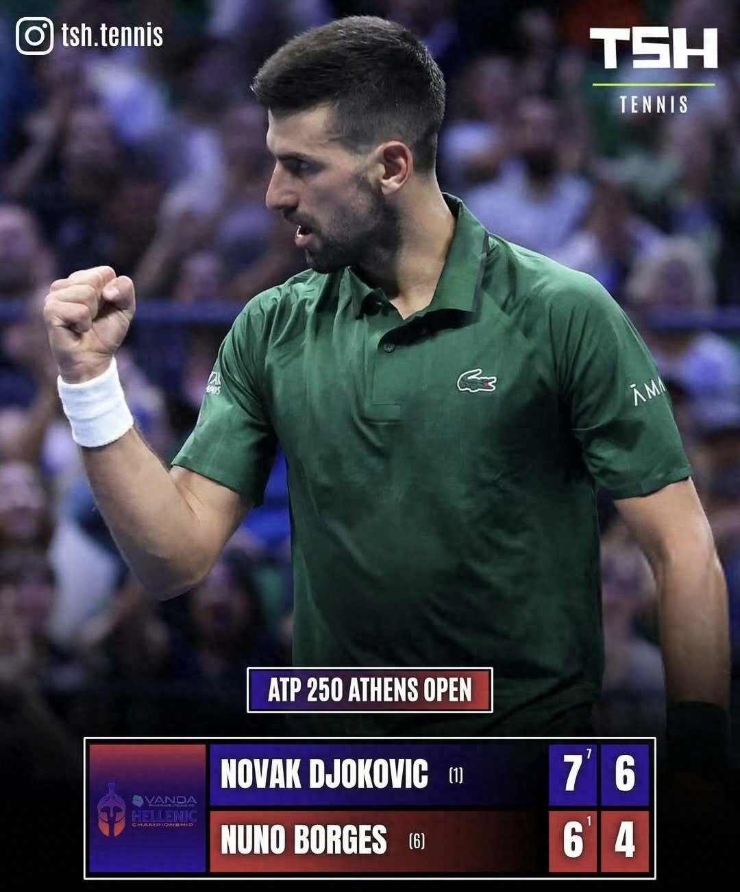 Djokovic advances to the Athens semifinals! His participation in the year-end finals is confirmed