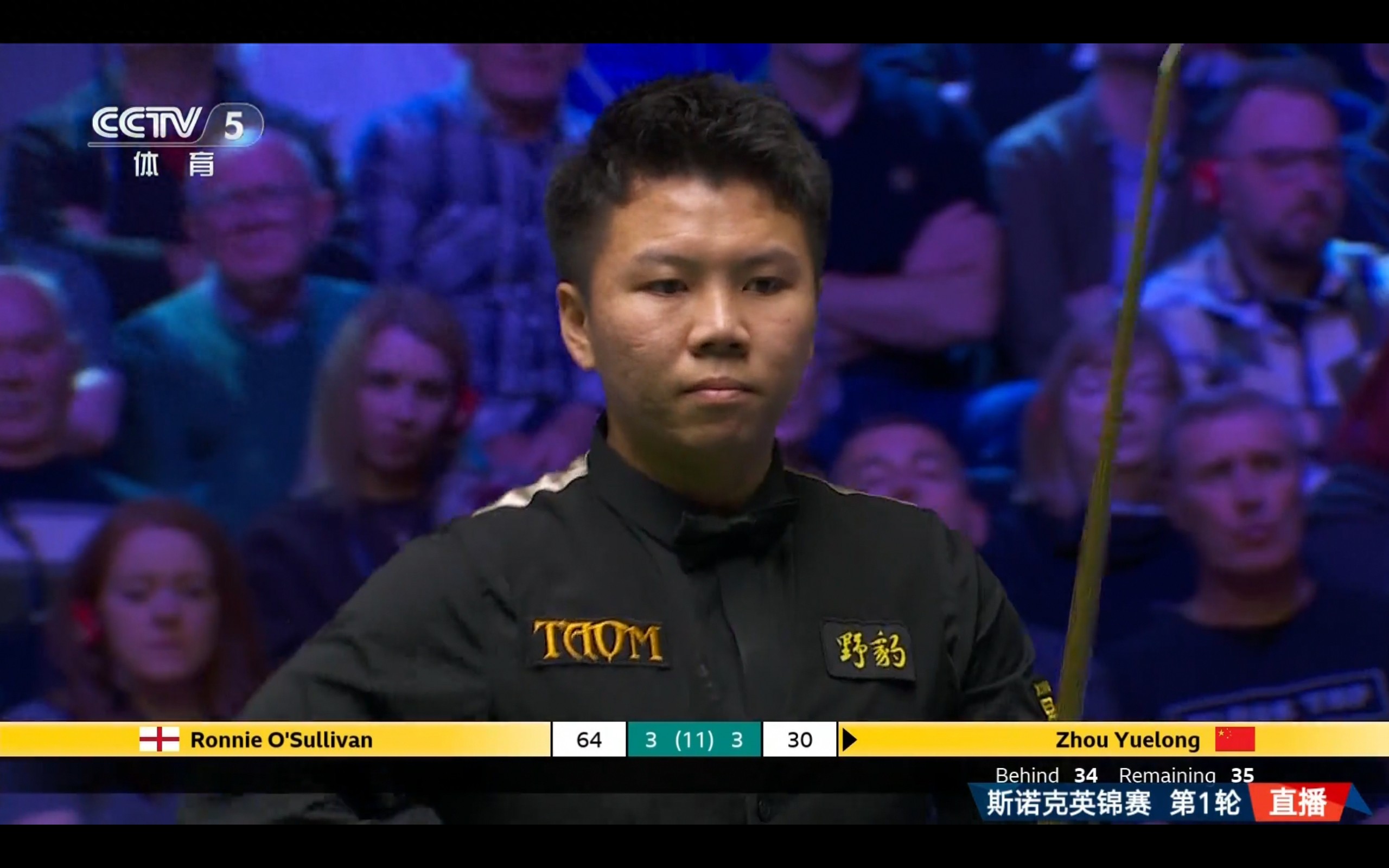 Latest update from the Snooker UK Championship: Zhou Yuelong wins, Lei Peifan loses, Hawkins and Wilson currently live on air.