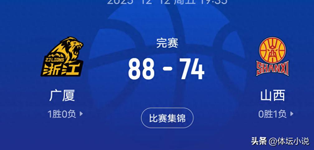 随着揭幕战广厦以88-74轻取山西，CBA最新排名出炉：卫冕冠军暂居榜首！