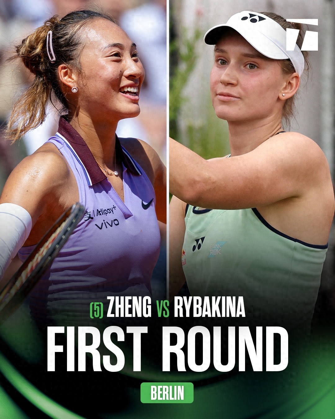 Zheng Qinwen's first battle in Berlin is confirmed! Against Rybakina, can she change her life or a round