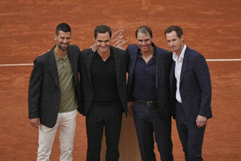 The French Open held a tribute ceremony for Nadal, and the big four reunited like a "golden moment"