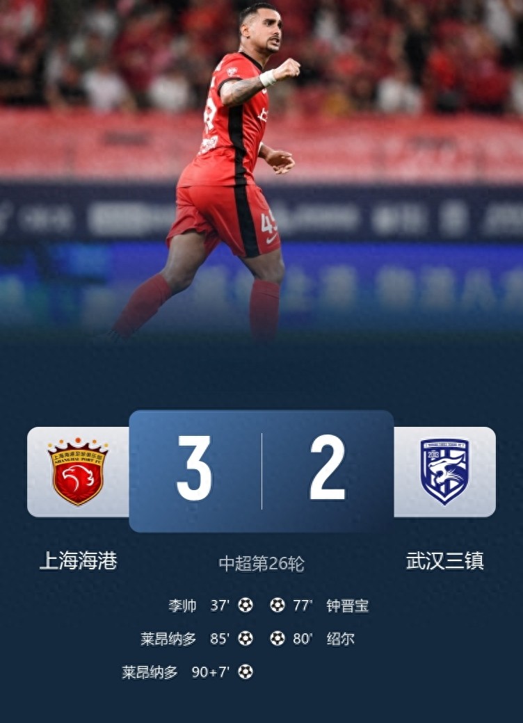 The Chinese Super League title race showed a stark contrast: Shanghai Port clinched a last-minute victory to take the lead, while Chengdu Rongcheng conceded a late equalizer and lost their top spot.