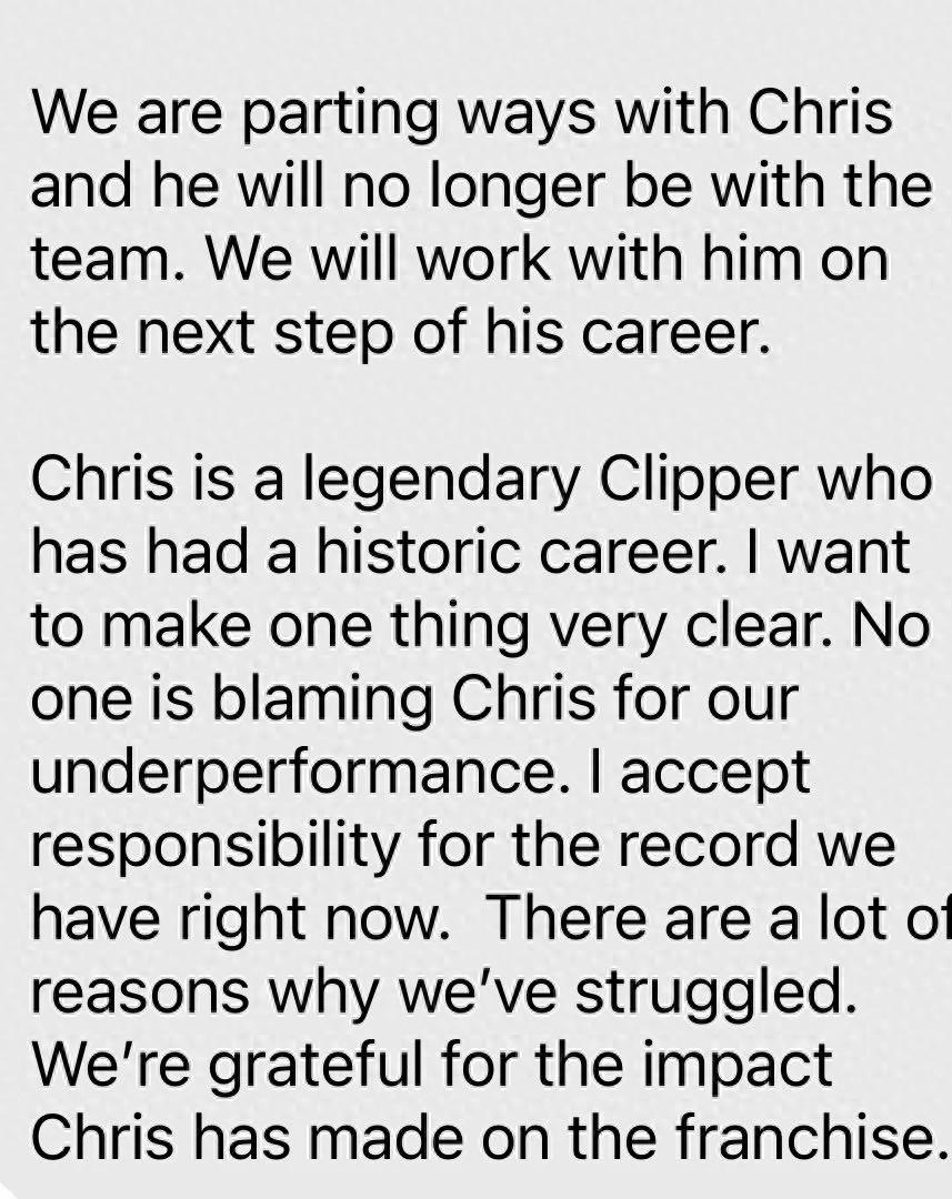 Great! Thanks, Clippers! Paul is likely to join a championship-contending team.