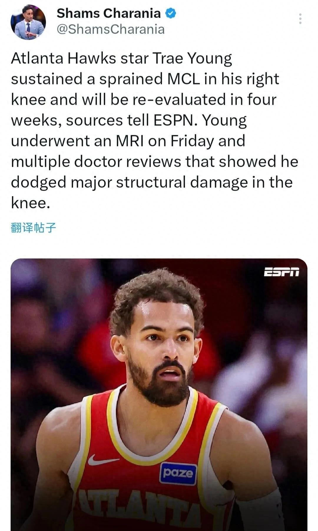No more playing! Right knee collateral ligament sprain! Another NBA star suddenly sidelined