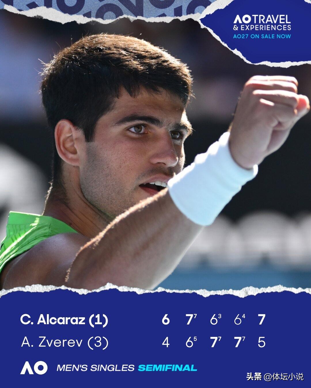 A brutal battle at the Australian Open! The world number one is too strong, Alcaraz beats Zverev 3-2, Djokovic to face Sinner