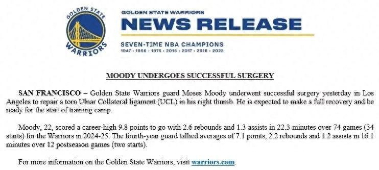 It's so sudden! Thumb Ligament Repair Surgery! This is the Warriors' main guard